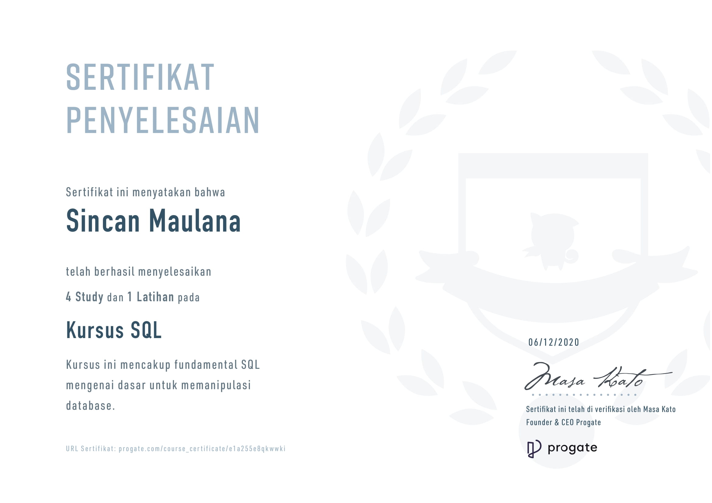 Sertifikat Fundamental SQL